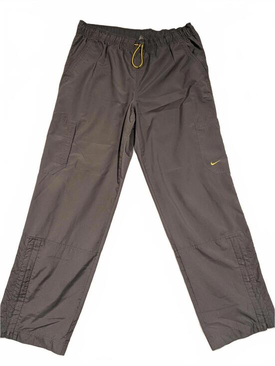Nike Other - Nike Gray Lightweight Cargo Training Pants Yellow Swoosh Zip Mens Large